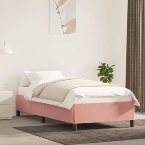 VidaXL Bedframe fluweel roze 90x200 cm