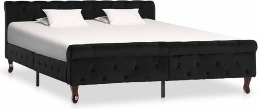 VidaXL -Bedframe-fluweel-zwart-160x200-cm