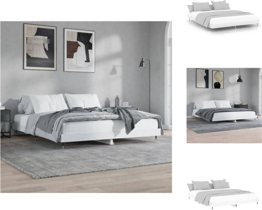 VidaXL Bedframe Geniet van een goede nachtrust Bed 203 x 163 x 20 cm Ken- Duurzaam materiaal metalen poten multiplex lattenbodem Bed