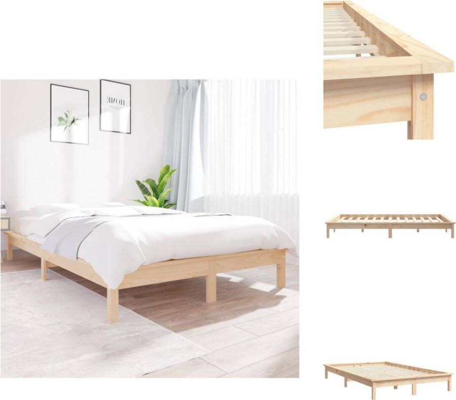 VidaXL Bedframe Grenenhout 212 x 161.5 x 26 cm 150 x 200 cm Stevig en stabiel Bed