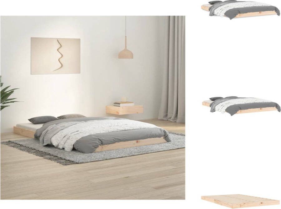 VidaXL Bedframe Grenenhout Moderne Slaapkamer 120 x 190 cm Stevig en Stabiel Bed