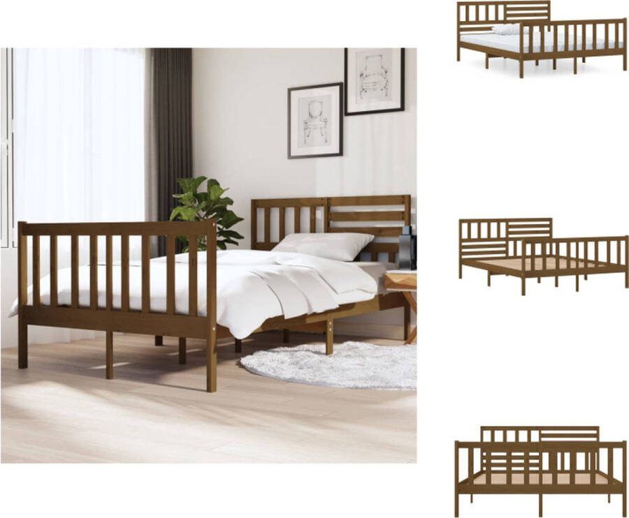 VidaXL Bedframe Honingbruin Grenenhout 195.5 x 126 x 100 cm 120 x 190 cm Montage vereist Bed
