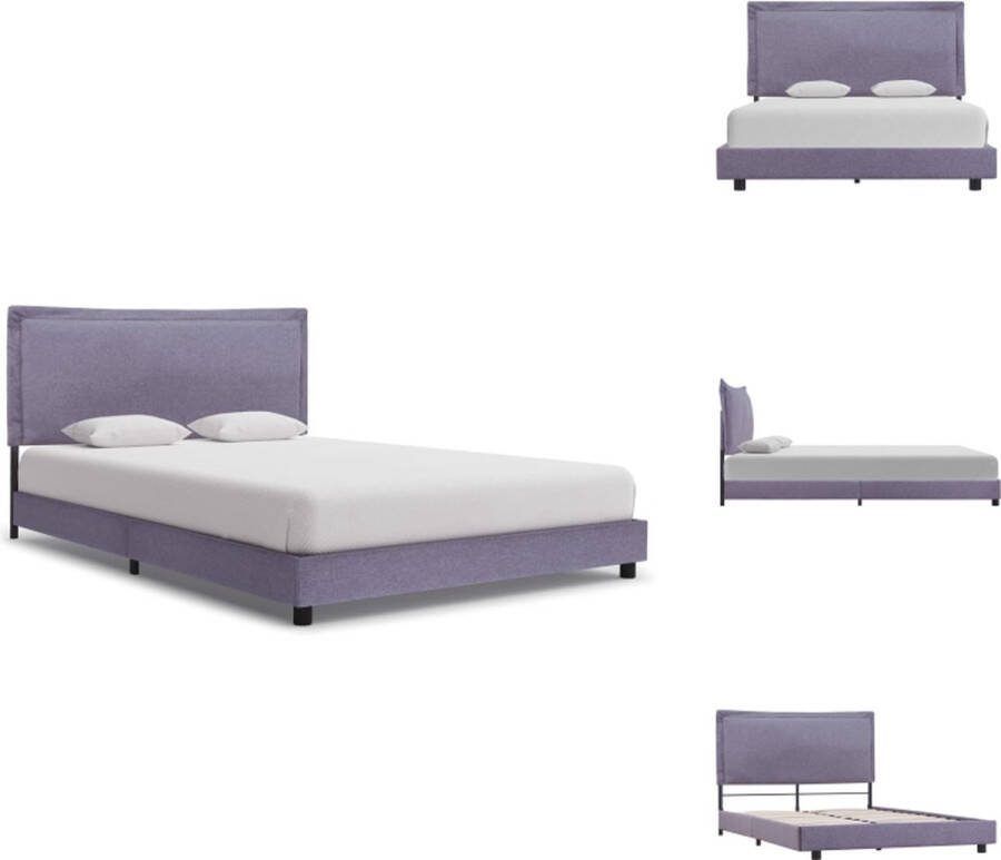 VidaXL Bedframe Klassiek 140x200 cm Materiaal- IJzer MDF Kleur- Lichtgrijs Bed