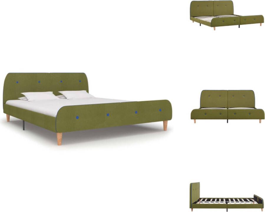 VidaXL Bedframe Klassiek Hout en ijzer Groen 160x200cm Bed