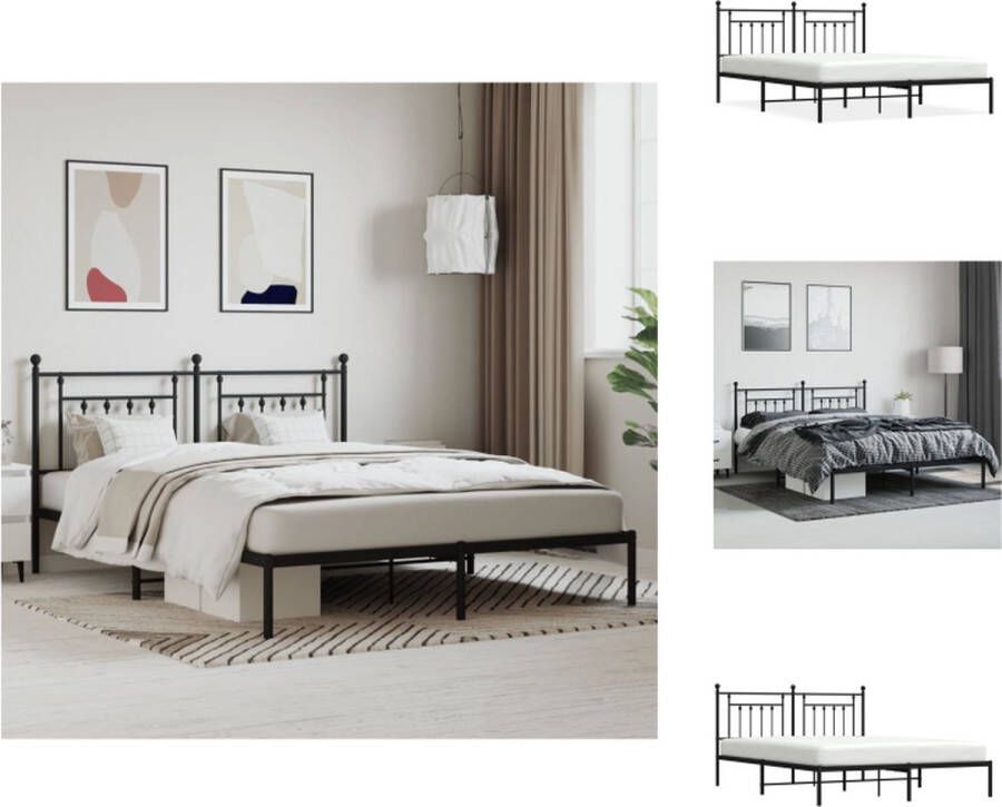 VidaXL Bedframe Klassiek Metaal 207 x 166 x 97 cm Zwart Bed