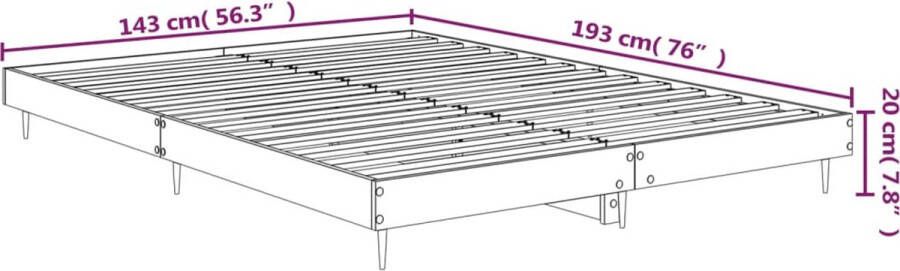 VidaXL -Bedframe-LED-massief-hout-zwart-140x190-cm