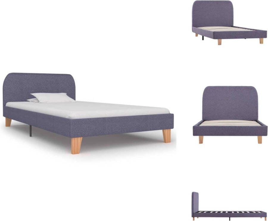 VidaXL Bedframe Lichte Grijs Hout IJzer 208 x 95 x 80cm Geschikt voor 90 x 200cm Matras Bed