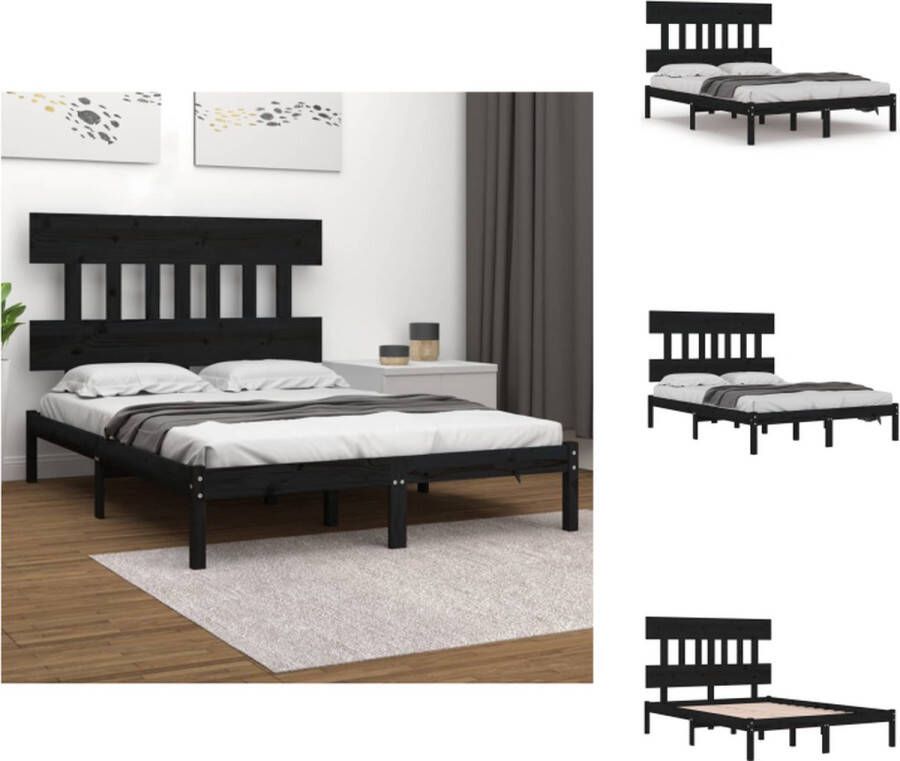VidaXL Bedframe Madrid Houten bedframe 205.5 x 185.5 x 31 cm Massief grenenhout Bed