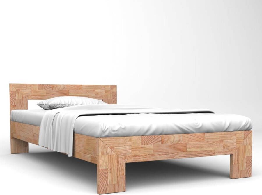 vidaXL -Bedframe-massief-eikenhout-160x200-cm