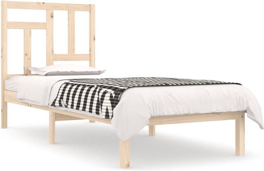 VidaXL Bedframe massief grenenhout 75x190 cm 2FT6 Small Single