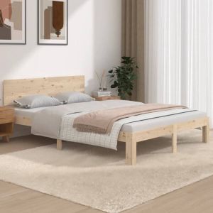 VidaXL Bedframe massief grenenhout 135x190 cm 4FT6 Double