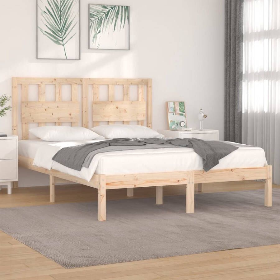 vidaXL Bedframe massief grenenhout 150x200 cm 5FT King Size