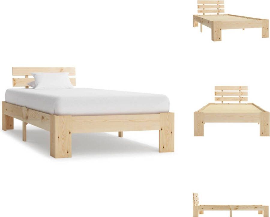 VidaXL Bedframe Massief grenenhout 213x105x66 cm 100x200 cm matras Bed
