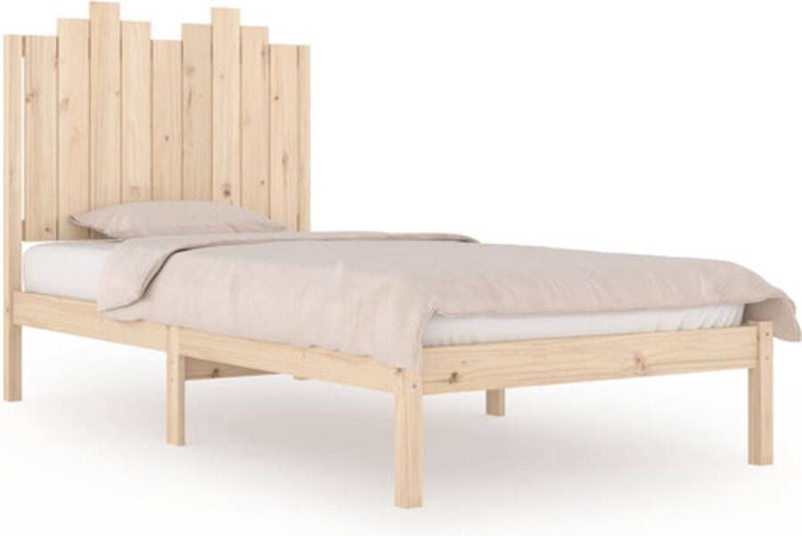 VidaXL Bedframe massief grenenhout 75x190 cm 2FT6 Small Single