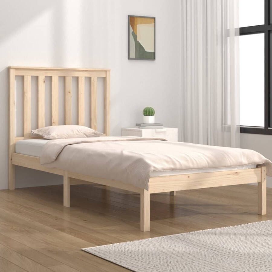 VidaXL Bedframe massief grenenhout 75x190 cm 2FT6 Small Single