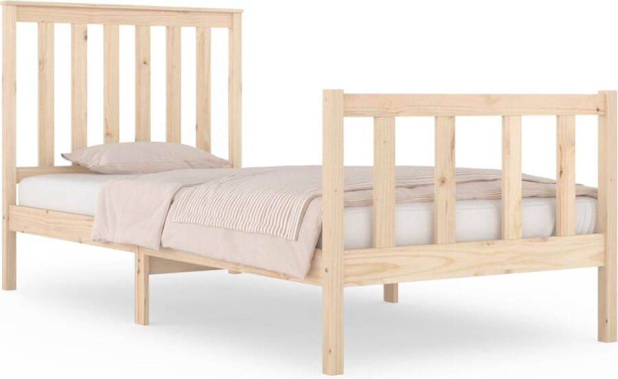 VidaXL Bedframe massief grenenhout 75x190 cm 2FT6 Small Single