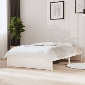 VidaXL Bedframe massief grenenhout wit 120x200 cm