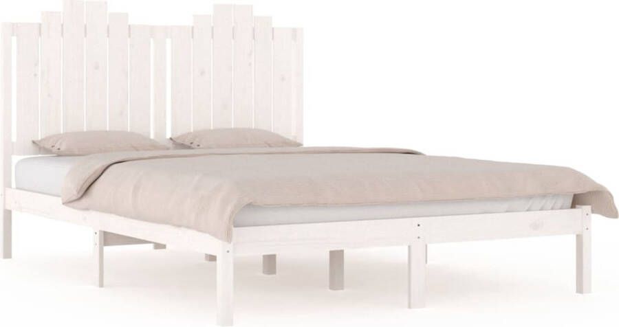 VidaXL Bedframe massief grenenhout wit 180x200 cm 6FT Super King