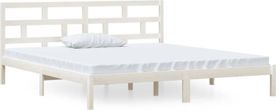 VidaXL -Bedframe-massief-hout-wit-120x190-cm-4FT-Small-Double