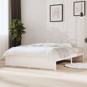 VidaXL Bedframe massief grenenhout wit 140x200 cm