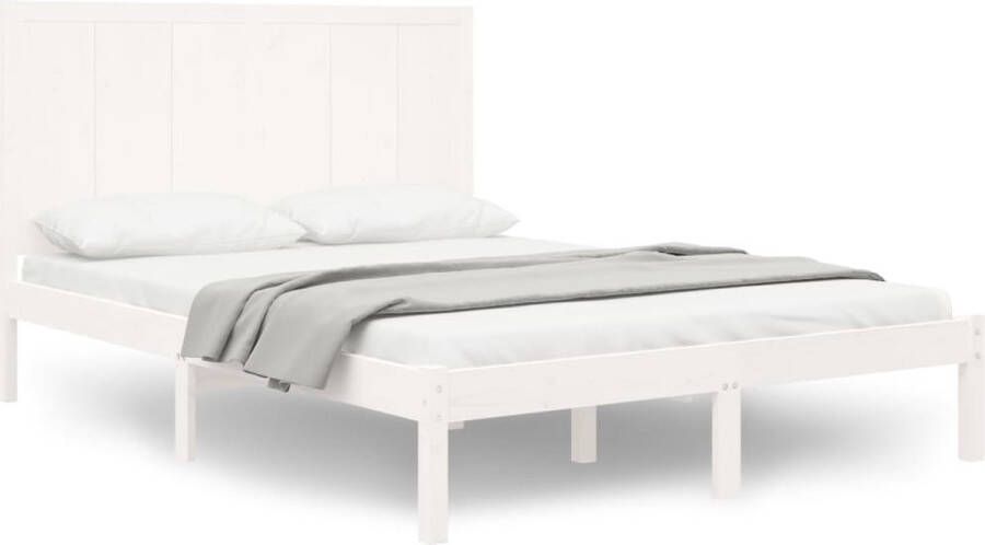 VidaXL -Bedframe-massief-grenenhout-wit-180x200-cm-6FT-Super-King-Size