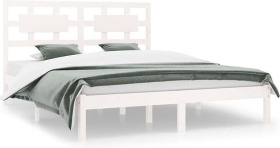 VidaXL -Bedframe-massief-grenenhout-wit-180x200-cm-6FT-Super-King