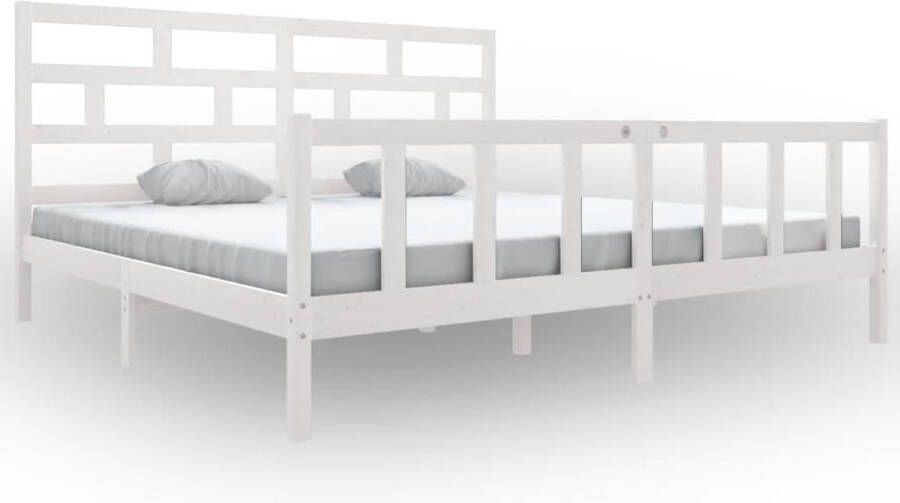 VidaXL -Bedframe-massief-grenenhout-wit-180x200-cm-6FT-Super-King