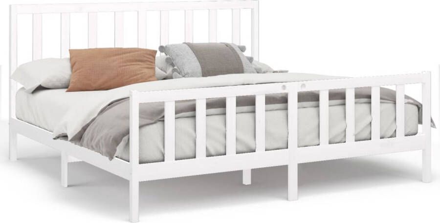 VidaXL -Bedframe-massief-grenenhout-wit-180x200-cm-6FT-Super-King