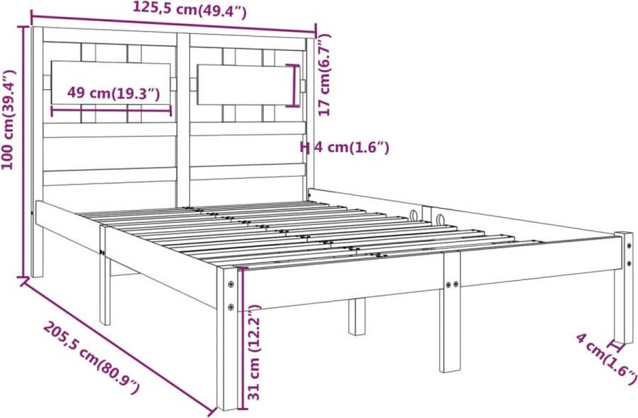 VidaXL -Bedframe-massief-hout-150x200-cm-5FT-King-Size