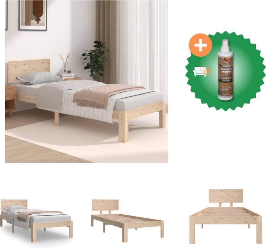 VidaXL Bedframe massief hout 75x190 cm 2FT6 Small Single Bed Inclusief Houtreiniger en verfrisser