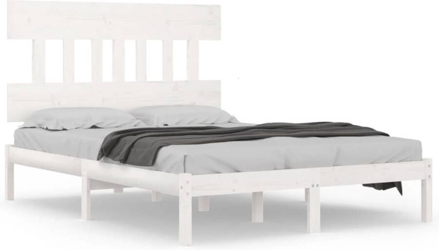 vidaXL -Bedframe-massief-hout-wit-180x200-cm-6FT-Super-King