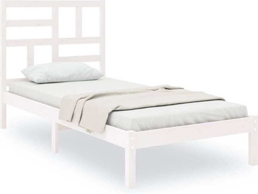 VidaXL Bedframe massief hout wit 90x190 cm 3FT Single