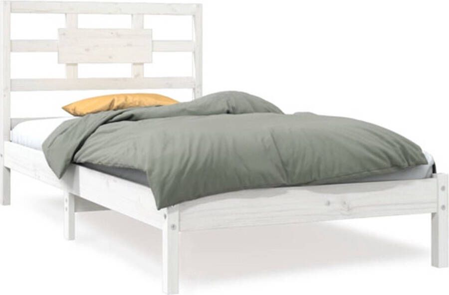 VidaXL Bedframe massief hout wit 90x190 cm 3FT Single