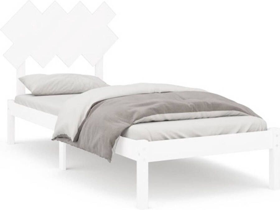 VidaXL Bedframe massief hout wit 90x190 cm 3FT Single