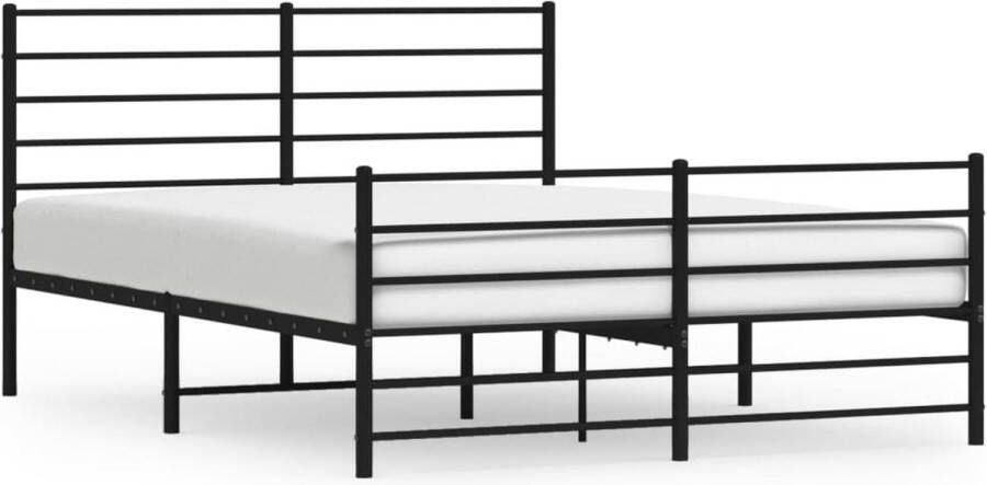 VidaXL -Bedframe-met-hoofd--en-voeteneinde-metaal-zwart-120x200-cm