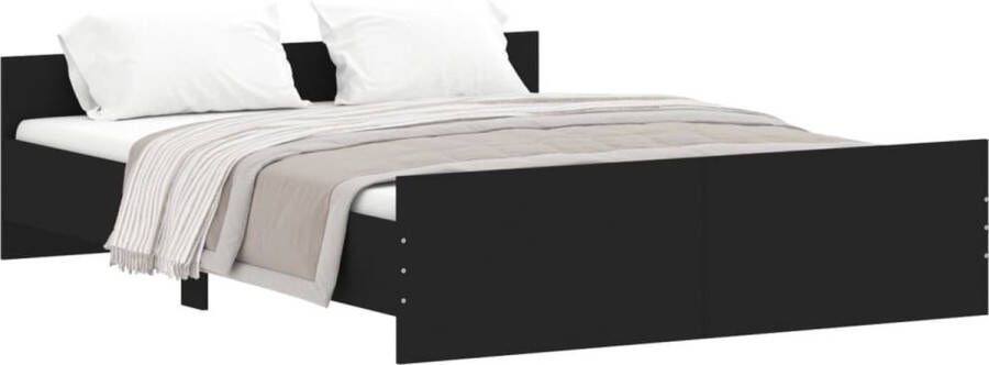 VidaXL -Bedframe-met-hoofd--en-voeteneinde-zwart-160x200-cm