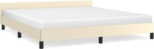 VidaXL Bedframe met hoofdbord kunstleer crèmekleurig 160x200 cm