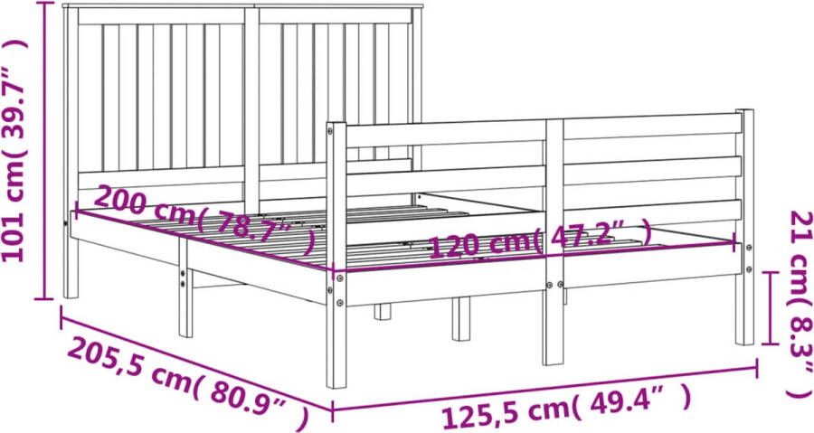 VidaXL -Bedframe-met-hoofdbord-massief-hout-120x200-cm