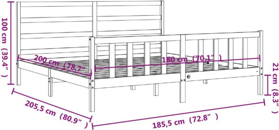 VidaXL Bedframe zonder matras massief grenenhout 200x200 cm