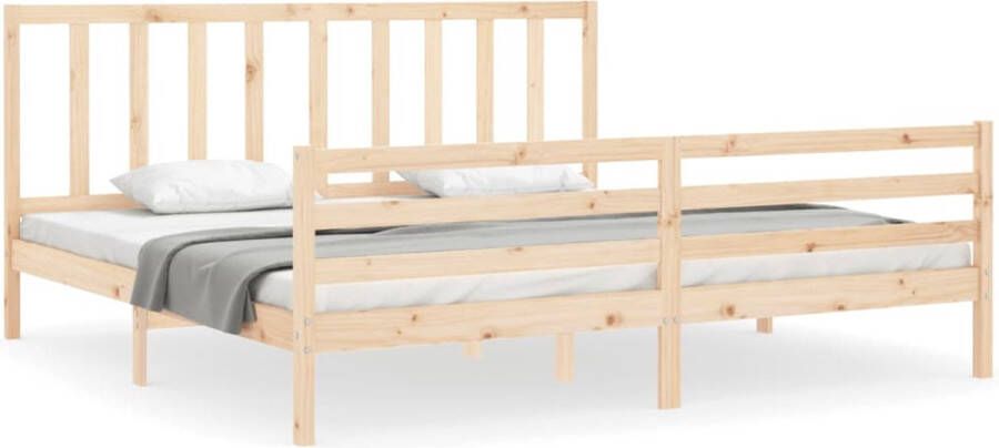 VidaXL -Bedframe-met-hoofdbord-massief-hout-6FT-Super-King