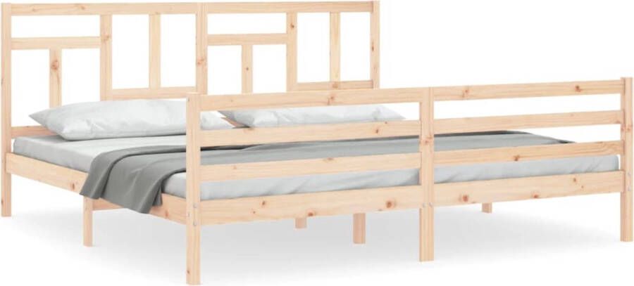 VidaXL -Bedframe-met-hoofdbord-massief-hout-6FT-Super-King