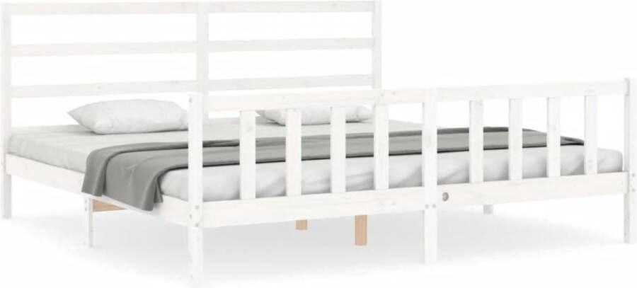 VidaXL Bedframe zonder matras massief grenenhout wit 200x200 cm