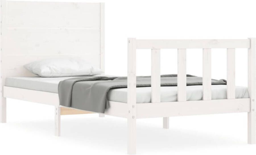 VidaXL Bedframe zonder matras massief grenenhout wit 90x200 cm