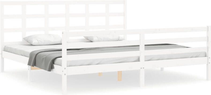 VidaXL Bedframe zonder matras massief grenenhout wit 200x200 cm