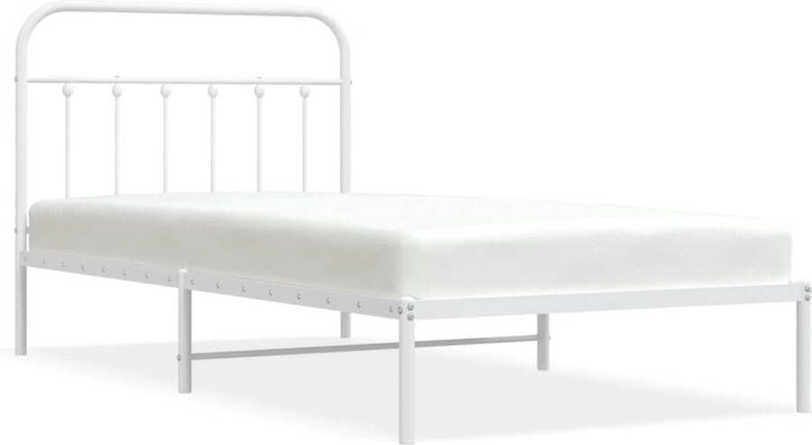 VidaXL -Bedframe-met-hoofdbord-metaal-wit-100x200-cm