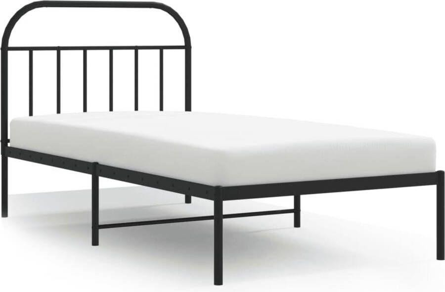 VidaXL -Bedframe-met-hoofdbord-metaal-zwart-100x190-cm