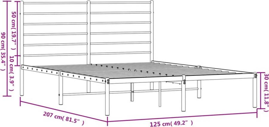 VidaXL -Bedframe-met-hoofdbord-metaal-zwart-120x200-cm