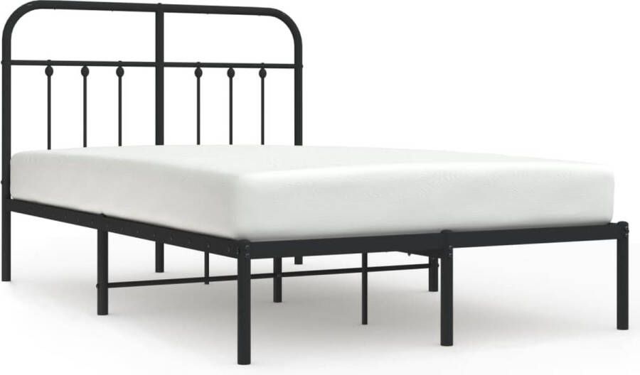 VidaXL -Bedframe-met-hoofdbord-metaal-zwart-120x200-cm