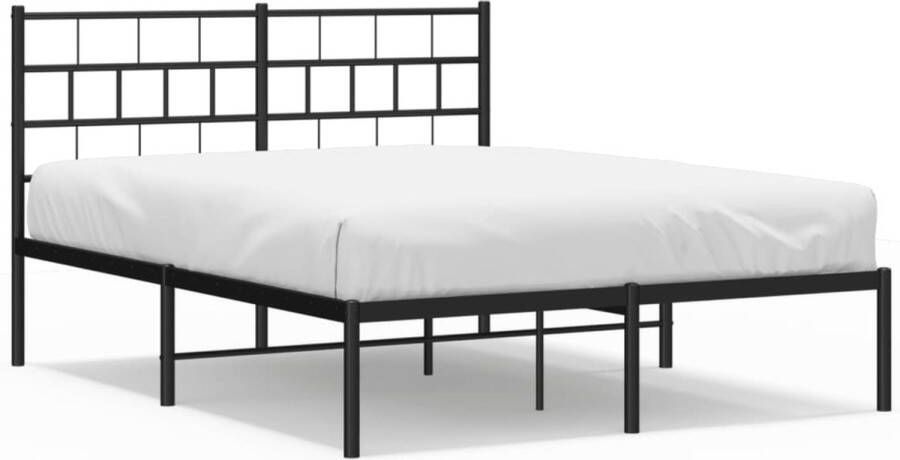 VidaXL -Bedframe-met-hoofdbord-metaal-zwart-160x200-cm