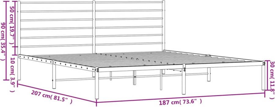 VidaXL -Bedframe-met-hoofdbord-metaal-zwart-180x200-cm